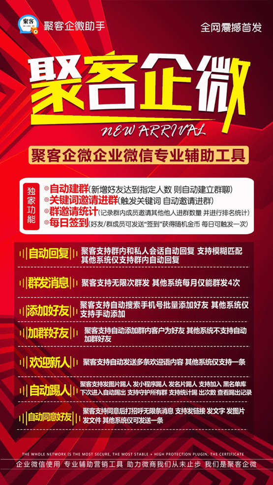 聚客企微助手-群发群或者好友文字、图片、网页或者文件，支持立即群发、多任务定时群发