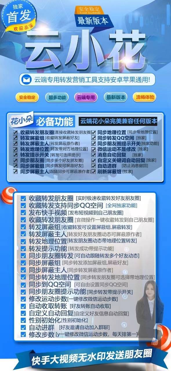 【云端转发云小花激活码】跟踪转发可自动屏蔽被转发者《云端转发云小花封号么》
